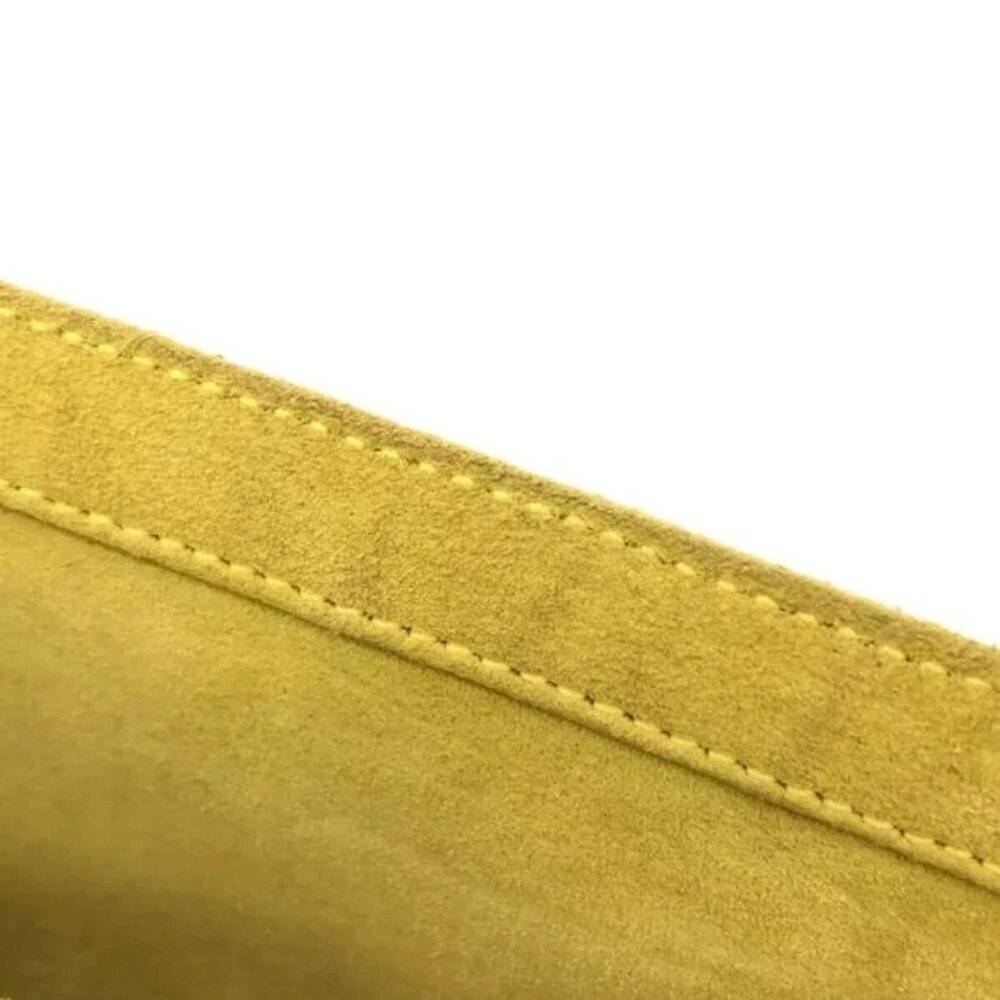 100% Authentic SAINT LAURENT PARIS Yellow Gold Leather Clutch Bag 500-11524 - Picture 9 of 12
